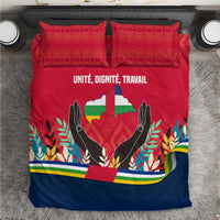 Central African Republic Bedding Set with Red Blue Green Tribal Design and National Flag - Wonder Print Shop