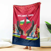 Central African Republic Blanket with Red Blue Green Tribal Design and National Flag - Wonder Print Shop