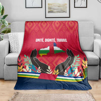 Central African Republic Blanket with Red Blue Green Tribal Design and National Flag - Wonder Print Shop