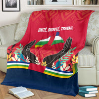Central African Republic Blanket with Red Blue Green Tribal Design and National Flag - Wonder Print Shop