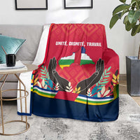Central African Republic Blanket with Red Blue Green Tribal Design and National Flag - Wonder Print Shop