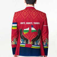 Central African Republic Blazer with Red Blue Green Tribal Design and National Flag - Wonder Print Shop