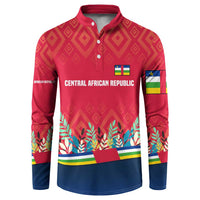 Central African Republic Button Sweatshirt with Red Blue Green Tribal Design and National Flag - Wonder Print Shop