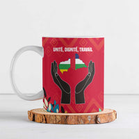 Central African Republic Ceramic Mug with Red Blue Green Tribal Design and National Flag - Wonder Print Shop