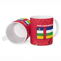 Central African Republic Ceramic Mug with Red Blue Green Tribal Design and National Flag - Wonder Print Shop