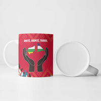 Central African Republic Ceramic Mug with Red Blue Green Tribal Design and National Flag - Wonder Print Shop