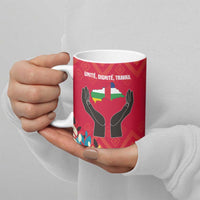 Central African Republic Ceramic Mug with Red Blue Green Tribal Design and National Flag - Wonder Print Shop