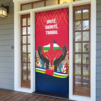 Central African Republic Door Cover with Red Blue Green Tribal Design and National Flag - Wonder Print Shop