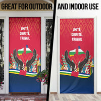 Central African Republic Door Cover with Red Blue Green Tribal Design and National Flag - Wonder Print Shop