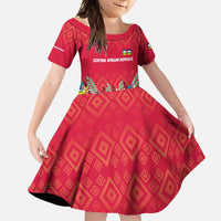 Central African Republic Family Matching Mermaid Dress and Hawaiian Shirt with Red Blue Green Tribal Design and National Flag - Wonder Print Shop