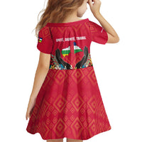 Central African Republic Family Matching Mermaid Dress and Hawaiian Shirt with Red Blue Green Tribal Design and National Flag - Wonder Print Shop