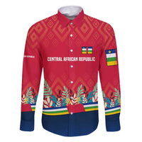 Central African Republic Family Matching Mermaid Dress and Hawaiian Shirt with Red Blue Green Tribal Design and National Flag - Wonder Print Shop