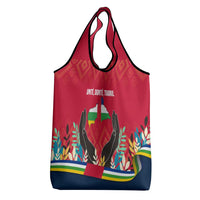 Central African Republic Grocery Bag with Red Blue Green Tribal Design and National Flag - Wonder Print Shop