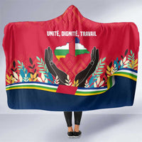 Central African Republic Hooded Blanket with Red Blue Green Tribal Design and National Flag - Wonder Print Shop