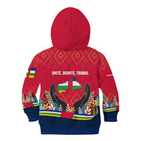 Central African Republic Kid Hoodie with Red Blue Green Tribal Design and National Flag - Wonder Print Shop