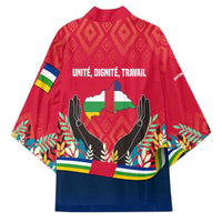 Central African Republic Kimono with Red Blue Green Tribal Design and National Flag - Wonder Print Shop