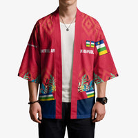 Central African Republic Kimono with Red Blue Green Tribal Design and National Flag - Wonder Print Shop