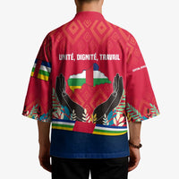 Central African Republic Kimono with Red Blue Green Tribal Design and National Flag - Wonder Print Shop