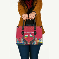 Central African Republic Leather Bag with Red Blue Green Tribal Design and National Flag - Wonder Print Shop