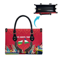 Central African Republic Leather Bag with Red Blue Green Tribal Design and National Flag - Wonder Print Shop