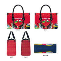 Central African Republic Leather Bag with Red Blue Green Tribal Design and National Flag - Wonder Print Shop