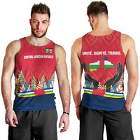 Central African Republic Men Tank Top with Red Blue Green Tribal Design and National Flag - Wonder Print Shop