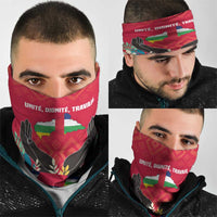 Central African Republic Neck Gaiter with Red Blue Green Tribal Design and National Flag - Wonder Print Shop
