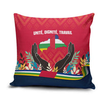 Central African Republic Pillow Cover with Red Blue Green Tribal Design and National Flag - Wonder Print Shop