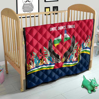 Central African Republic Quilt with Red Blue Green Tribal Design and National Flag - Wonder Print Shop