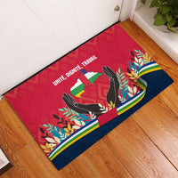 Central African Republic Rubber Doormat with Red Blue Green Tribal Design and National Flag - Wonder Print Shop