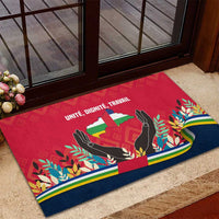 Central African Republic Rubber Doormat with Red Blue Green Tribal Design and National Flag - Wonder Print Shop