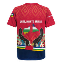 Central African Republic Rugby Jersey with Red Blue Green Tribal Design and National Flag - Wonder Print Shop