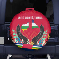 Central African Republic Spare Tire Cover with Red Blue Green Tribal Design and National Flag - Wonder Print Shop