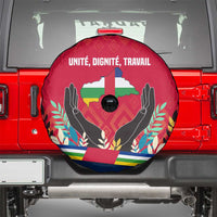 Central African Republic Spare Tire Cover with Red Blue Green Tribal Design and National Flag - Wonder Print Shop