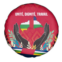 Central African Republic Spare Tire Cover with Red Blue Green Tribal Design and National Flag - Wonder Print Shop