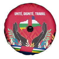 Central African Republic Spare Tire Cover with Red Blue Green Tribal Design and National Flag - Wonder Print Shop