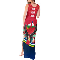 Central African Republic Tank Maxi Dress with Red Blue Green Tribal Design and National Flag - Wonder Print Shop