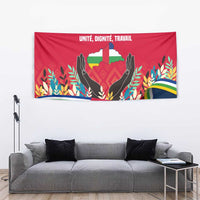 Central African Republic Tapestry with Red Blue Green Tribal Design and National Flag - Wonder Print Shop