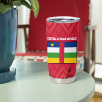 Central African Republic Tumbler Cup with Red Blue Green Tribal Design and National Flag - Wonder Print Shop