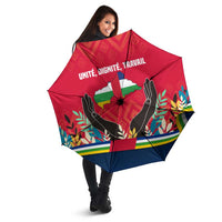 Central African Republic Umbrella with Red Blue Green Tribal Design and National Flag - Wonder Print Shop