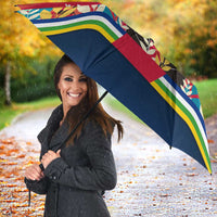 Central African Republic Umbrella with Red Blue Green Tribal Design and National Flag - Wonder Print Shop