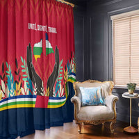 Central African Republic Window Curtain with Red Blue Green Tribal Design and National Flag - Wonder Print Shop