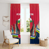 Central African Republic Window Curtain with Red Blue Green Tribal Design and National Flag - Wonder Print Shop