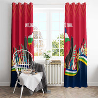 Central African Republic Window Curtain with Red Blue Green Tribal Design and National Flag - Wonder Print Shop