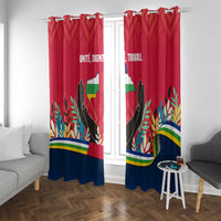 Central African Republic Window Curtain with Red Blue Green Tribal Design and National Flag - Wonder Print Shop