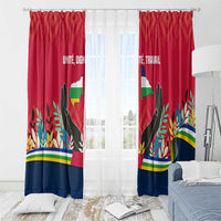 Central African Republic Window Curtain with Red Blue Green Tribal Design and National Flag - Wonder Print Shop
