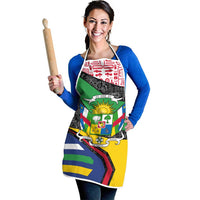 Central African Republic Apron with Multicolor Tribal Design and National Emblem - Wonder Print Shop