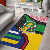 Central African Republic Area Rug with Multicolor Tribal Design and National Emblem - Wonder Print Shop