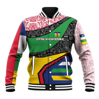 Central African Republic Baseball Jacket with Multicolor Tribal Design and National Emblem - Wonder Print Shop