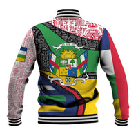 Central African Republic Baseball Jacket with Multicolor Tribal Design and National Emblem - Wonder Print Shop